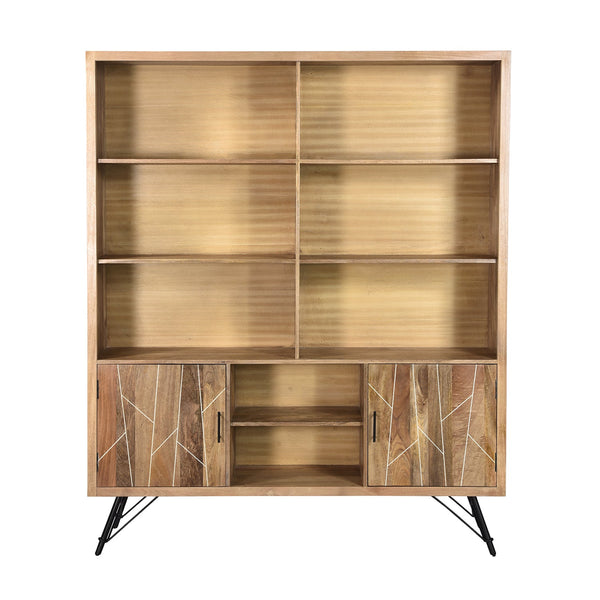 Mosaic Large 8-Shelf Bookcase in Natural Finish