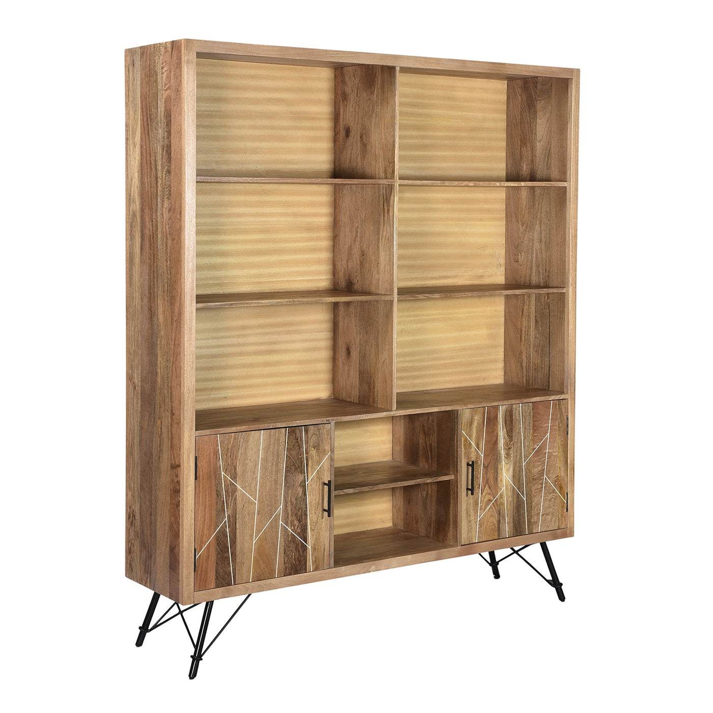 Mosaic Large 8-Shelf Bookcase in Natural Finish